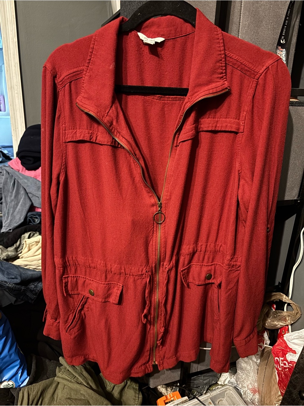 EST 1946 Red Women's Lightweight Zip-Front Jacket Large